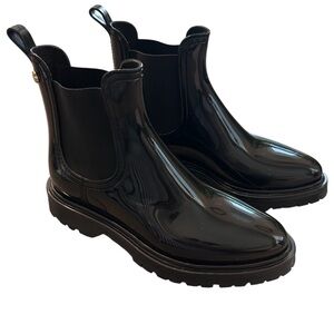 Lemon Jelly Chelsea Winter Rain Boots Glossy Black Women’s 39 (US 8-8.5)